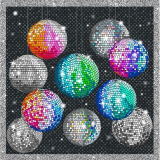 Disco fabric: Disco Balls, 56" Quilt Panel