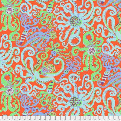 Brandon Mably Fabric: Octopus Orange (per 1/4 metre)