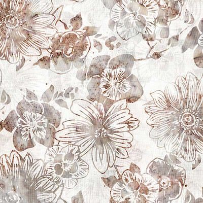 Bali Handpaints: Bouquet Cream (per 1/4 metre)