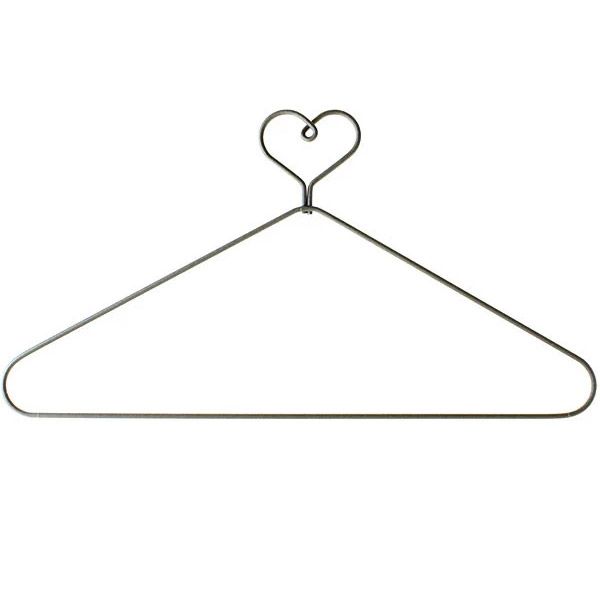 Wire Hanger  12' Heart with closed bottom