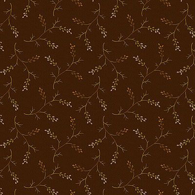 Hello Fall Fabric: Sprigs Brown (per 1/4 metre)