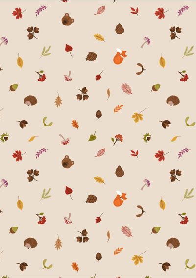 Country Coordinates fabric: Scattered Foliage and Friends Cream