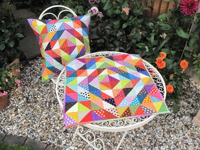 Scrappy Half Square Triangle Quilt/Cushion