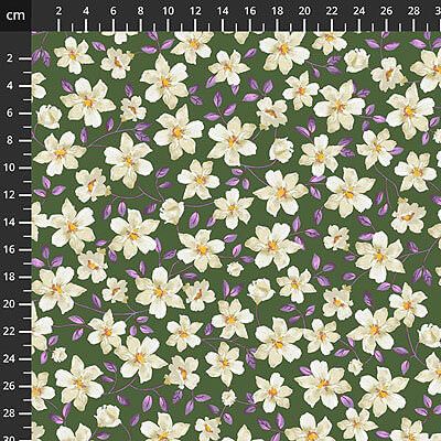 Briarwood fabric: Floral Vine Moss (per 1/4 metre)