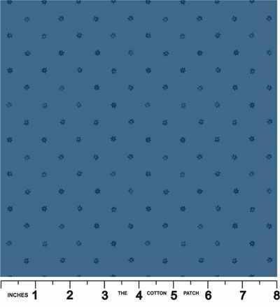 Brensham fabric: Daisy on Mid Blue (per 1/4 metre)