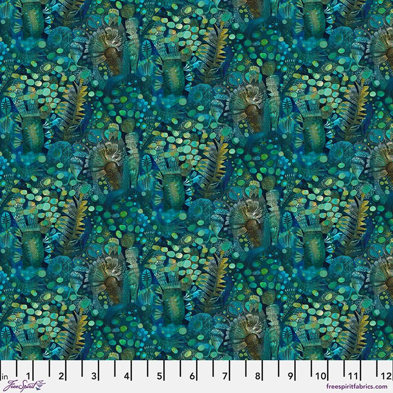 L'Heure Bleue fabric: Aquatique, Emerald