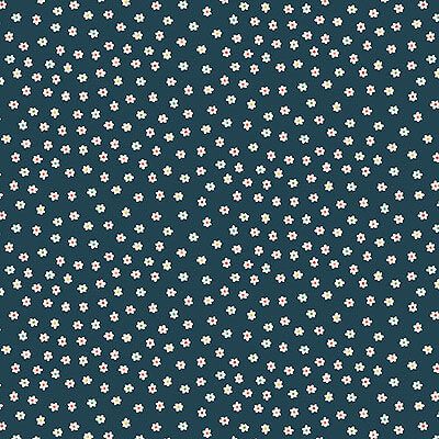 Amelia fabric: Daisy Navy (per 1/4 metre)