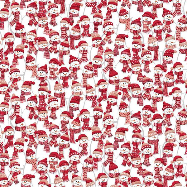 Christmas Wishes fabric: Frosty Fellows Red