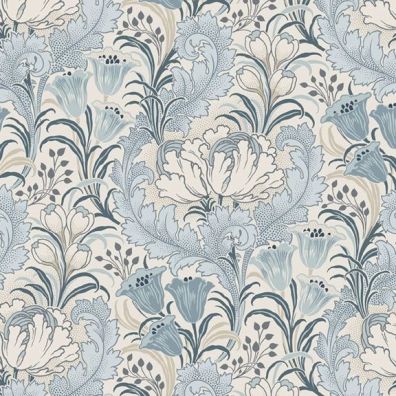 Nouveau fabric: Floral with Acanthus Leaves, Cream