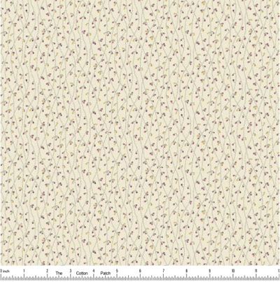 English Garden Fabric: Blue Vetch Sugar and Cream (per 1/4 metre)