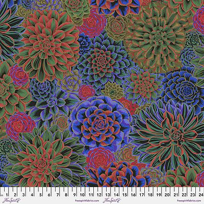 Kaffe Fassett Collective: House Leeks Dark (per 1/4 metre)