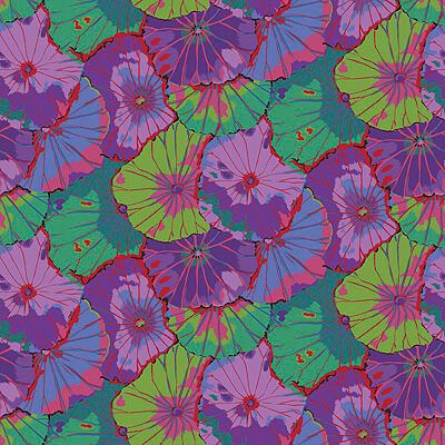 Kaffe Fassett Collective 108' Quilt Backs: Lotus Leaf Purple (per 1/4 metre)