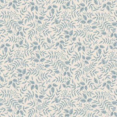 Nouveau fabric: Leaf Sprigs, Sky