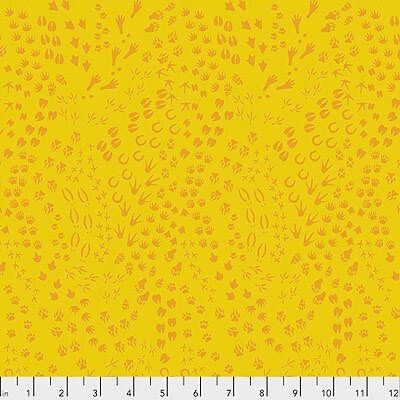 Migration Fabric: Animal Tracks Yellow (per 1/4 metre)