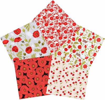 Poppies fabric: Fat Quarter Bundle