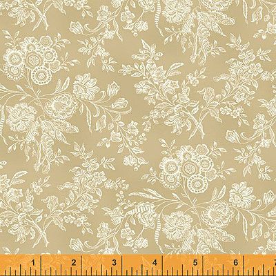 Eliza fabric: Floral Toile Latte (per 1/4 metre)