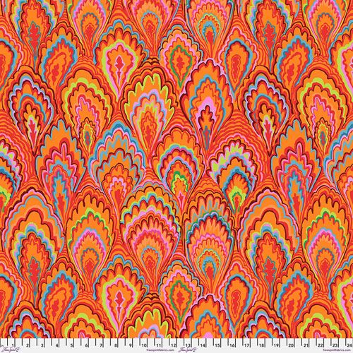 Kaffe Fassett Collective Marble Scallops Fabric, Red