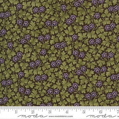 Mill Creek Garden Fabric: Flowers & Leaves Earth Brown (per 1/4 metre)