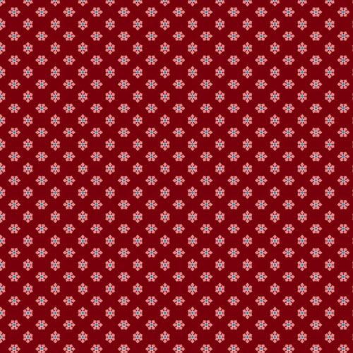 Midnight Meadow fabric: Daisy, Red