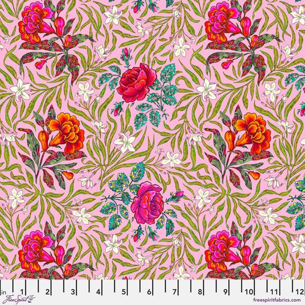 Language of Flowers Fabric: Large Victorian Rose (per 1/4 metre)