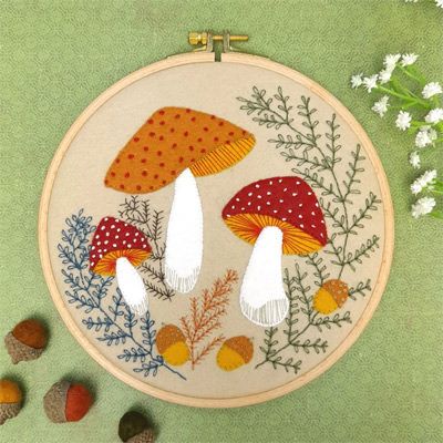 Large 19cm Applique Hoop Kit: Toadstool