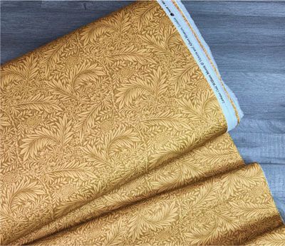 William Morris Quilt Back Fabric: Larkspur Gold 108"