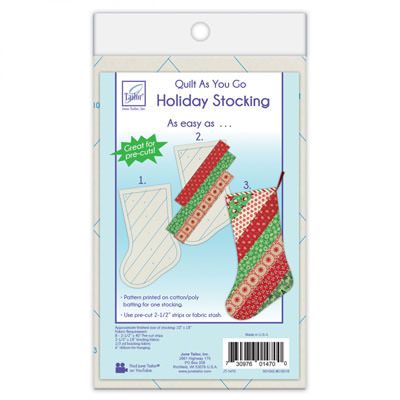 June Tailor Christmas Stripes Stocking Quilt as You Go PrePrinted Wadding