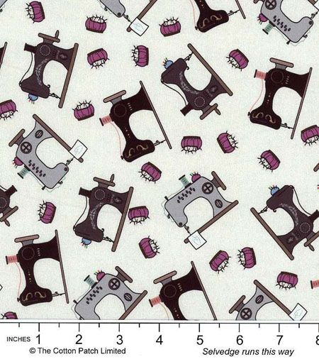 Oh! Sew Beautiful fabric: Sewing Machines on Parchment