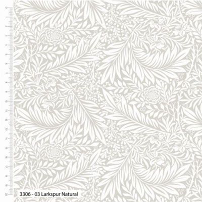 William Morris Quilt Back Fabric: Larkspur Natural 108"