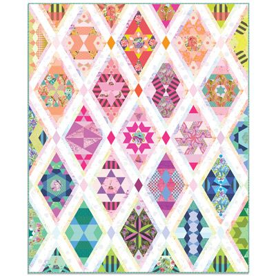 Paper Pieces Queen of Diamonds Quilt Pattern and Piece Pack