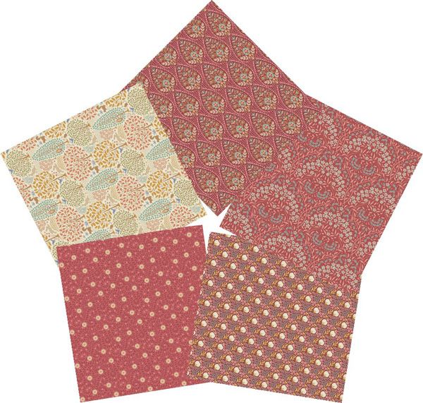 Tilda Sanctuary Fat Quarter Bundle, Rhubarb