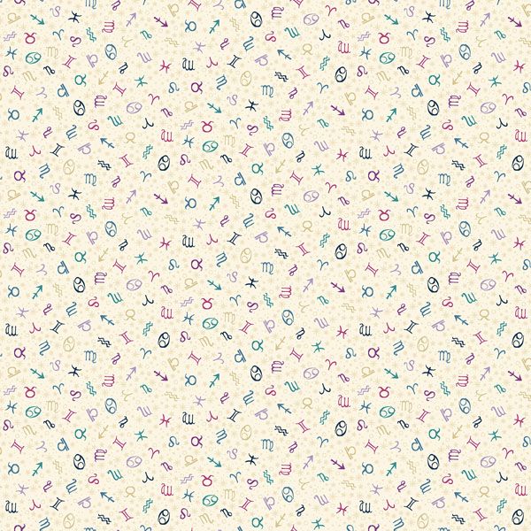 Luna Fabric: Zodiac, Cream