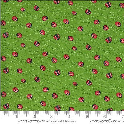 Floral Fabric: Ladybirds Sprout (per 1/4 metre)