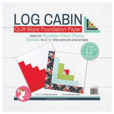 Foundation Piecing Papers: 12 inch Log Cabin Quilt Block