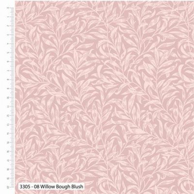 William Morris Quilt Backs: Willow Boughs Blush 108'  (per 1/4 metre)