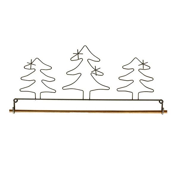 Wire Hanger  12' Three Evergreen Trees with Dowel