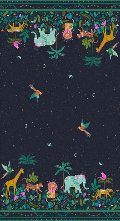 Jungle Luxe Fabric: Jungle Double Border (per 1/4 metre)