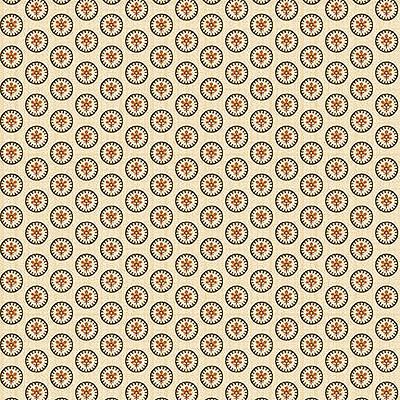 Hello Fall Fabric: Circle Flower Cream (per 1/4 metre)