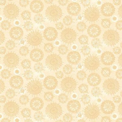 One S1ster Fabrics: Circle Flowers Cream (per 1/4 metre)