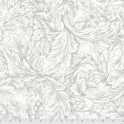 Pure Morris Hawkdale Fabric: Acanthus Scroll Silver (per 1/4 metre)