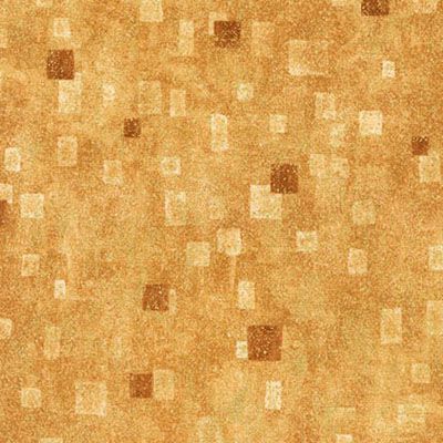 Gustav Klimt fabric: Tan Metallic Squares