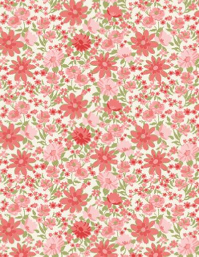 Sentiments fabric: Packed Floral Cream