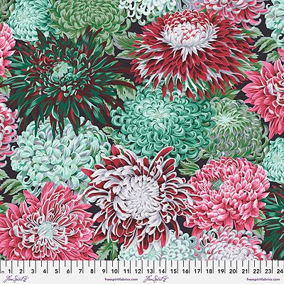 Kaffe Fassett Collective Fabric: Japanese Chrysanthemum Blush (per 1/4 metre)