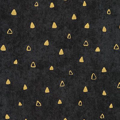 Gustav Klimt fabric: Black Metallic Triangles