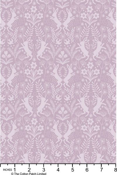 Spring Treats Fabric: Spring Hare Purple (per 1/4 metre)