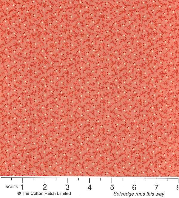 Classic Coordinates Fabric: Ditsy Deep Coral (per 1/4 metre)