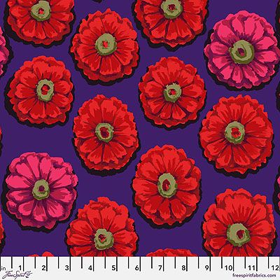 Kaffe Fassett Zinnia Fabric Crimson (per 1/4 metre)