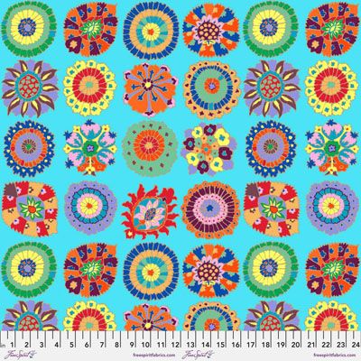 Kaffe Fassett Fabric Carpet Cookies Sky (per 1/4 metre)