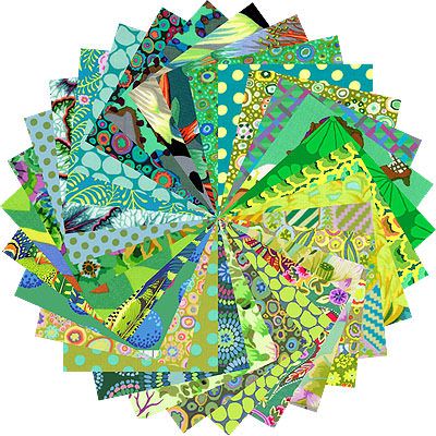 Kaffe Fassett Collective Fabrics Greens & Aquas 5" Charm