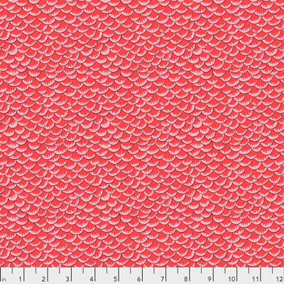 Silk Road Fabric: Scales Scarlet (per 1/4 metre)